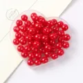 Red pearl beads for DIY jewelry making, round loose beads for necklace, bracelet and phone case. - 6mm (Approx. 200 Pcs) / Red