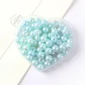 Light blue ABS imitation pearl beads, 3-14mm straight hole round loose beads for DIY jewelry making. - 6mm (Approx. 200 Pcs) / Sky Blue