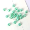 Light green ABS imitation pearl beads, straight hole round loose beads for DIY jewelry making accessories. - 10mm (Approx. 50 Pieces) / Turquoise Green