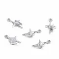 Silver alloy irregular star charms for DIY jewelry making accessories and necklaces - Silver Double Four-Pointed Star Charm (11)