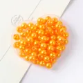 Gold ABS imitation pearl loose beads, round direct hole DIY jewelry crafting accessories. - 6mm (Approx. 200 Pcs) / Orange