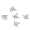 Set of five silver Saturn planet alloy charms for DIY jewelry making accessories - Silver Planet Pendant (FL0469)