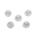 Silver alloy round charms with rhinestone bow design for DIY necklace and bracelet making - Silver Round Plate Bow Rhinestone Pendant (FL0469)