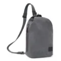 Fashionable gray canvas sling bag for men with durable leather trim and adjustable strap - Gray