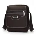 Stylish brown Oxford cloth crossbody shoulder bag for men with adjustable strap - L / Brown
