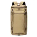 Large capacity khaki canvas cylindrical travel backpack for outdoor sports - Khaki