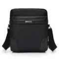 Men's black Oxford cloth shoulder bag, sleek minimalist business crossbody variant - Black