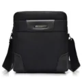 Durable black Oxford cloth men's shoulder messenger bag for business and leisure - Black