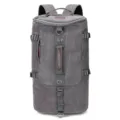Large capacity grey canvas travel backpack for outdoor sports and outdoor activities - Gray