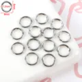 Silver metal open jump rings detail, 1.2mm thickness 8mm diameter for DIY jewelry making. - Closed Loop / 50g (Approx. 262 Pcs) / White K Gold