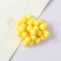 Acrylic solid round beads for DIY handmade jewelry making, colorful smooth loose beads detail - Yellow