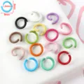Detail view of colorful painted alloy jump rings, smooth surface and various vibrant colors. - Small Open Jump Ring / 50g (Approx. 257 Pcs) / Multicolor