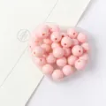 Pink acrylic round beads direct hole loose beads for diy handmade jewelry making and crafts detail. - 13 Orange Pink