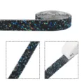 Detailed view of black resin rhinestone self-adhesive strip showing crystal sparkle and backing. - 10mm / Black AB