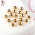 Primer plano de cuentas espaciadoras de metal dorado, superficie lisa para joyería DIY. - Bola 3mm / 40g (Aprox. 722 Pzas) / Oro KC