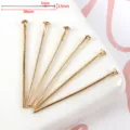 Alfileres de cabeza plana dorados 30mm fornituras de joyería bricolaje manualidades - Alfiler T / 50g (Aprox. 341 Pzas) / Oro KC