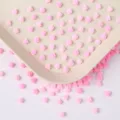 Resin flower nail art charms tiny pink floral cabochon DIY phone case accessories detail - 100 Pieces/Pack / Pink