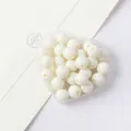 White acrylic round beads, 6-16mm smooth loose beads for DIY handmade jewelry crafting. - 6mm 100 Pcs / 01 Beige