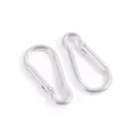 Silver aluminum gourd carabiner clip set, durable snap hook for outdoor backpack and water bottle. - 5 Pieces/Pack / Silver