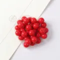 Red acrylic round beads, straight hole loose beads for DIY handmade jewelry crafting. - Red