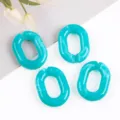 Cyan Acrylic U-Shaped Chain Link 18x24mm DIY Bags Phone Case Jewelry Accessory - Size 11
