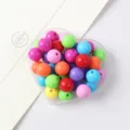 Colorful acrylic round loose beads with direct hole for DIY handmade jewelry crafting. - 6mm 100 Pcs / 04 Dark Mixed Colors