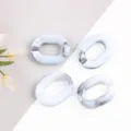 Acrylic U-shaped chain links in dual-color swirl, ideal for DIY bag straps and phone accessories. - No. 21