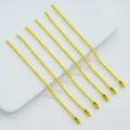 Yellow metal ball chains for DIY jewelry making, keychains, and tags, set of six pieces. - Yellow