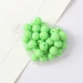 Light green acrylic solid round beads for DIY handmade jewelry crafting, smooth surface. - 05 Green