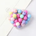 Colorful acrylic round spacer beads for DIY jewelry making, smooth surface craft supplies. - 07 Light Mixed Colors