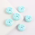 Cuentas sueltas de galleta en espiral azul claro chapado AB agujero recto accesorios - Azul Claro