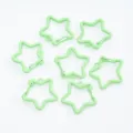 Detailed view of light green star-shaped spring clasps for DIY jewelry and keychains - 1 Piece/Pack / Light Green