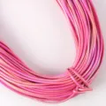 Detailed macro view of 5mm pearlescent pink PU leather piped cord for DIY jewelry crafts - 01# Rose Red AB / 2m/Bundle-5mm