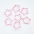 Pink star-shaped spring carabiner hooks for DIY keychain jewelry making, set of 7 - 1 Piece/Pack / Pink
