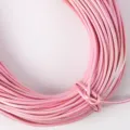 Detailed macro view of 5mm pearlescent pink PU leather cord with fine edge stitching - 02# Pink AB / 2m/Bundle-5mm