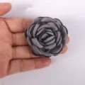 Fleur en tissu gris foncé faite à la main DIY broche accessoire de cheveux décoration - Gris