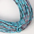Dettaglio in primo piano della corda scozzese floccata da 5mm, motivo blu e rosa per cinturini. - 01# Blu