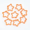 Eight orange star-shaped carabiners for DIY keychains and jewelry accessories - Orange