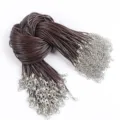 50cm brown waxed cord necklace for DIY jewelry making with silver lobster clasp - 1.5mm (10 Pieces/Pack) / Brown