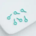 Turquoise screw eyes 8/10mm painted eye pins for DIY phone case keychain jewelry making accessories - 8mm (100pcs) / Sky Blue