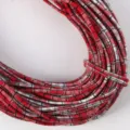 Dettaglio cordino in tessuto scozzese rosso, corda rotonda 5mm per fai da te abbigliamento. - 03# Rosso