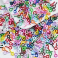 Colorful screw eyes mini metal hooks for DIY phone case jewelry craft making accessories - 8mm (100pcs) / Colorful