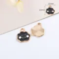 Zwarte wolken geëmailleerde legering bedel hanger voor DIY sieraden maken goud 12x13mm. - Wolk / 1 Stuk / Zwart