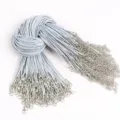 50cm light blue waxed cord necklace ropes with lobster clasp for DIY jewelry - 1.5mm (10 Pieces/Pack) / Light Blue
