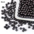 Matte black acrylic round beads with holes for DIY jewelry and bracelet making - 6mm 100 Beads / Black(01)