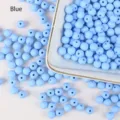 Light blue matte acrylic round beads for DIY jewelry making and handicraft accessories - 6mm 100 Beads / Sky Blue (02)