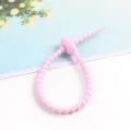 Rosa Silikon Kabelbinder selbstverschliessender Draht Organizer flexibler Ladekabel Riemen - 5 Stück / Rosa