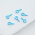 Blue screw eye pins, 8/10mm metal eye hooks, DIY phone case charms jewelry making accessories - 8mm (100pcs) / Light Blue