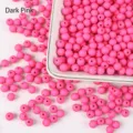 Premium dark pink frosted acrylic round beads for DIY jewelry making and crafting - 6mm 100 Beads / Dark Pink (03)