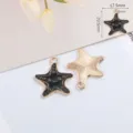 Goudkleurige legering zwart geëmailleerde ster bedel hanger voor DIY sieraden maken. - Zeester / 1 Stuk / Zwart
